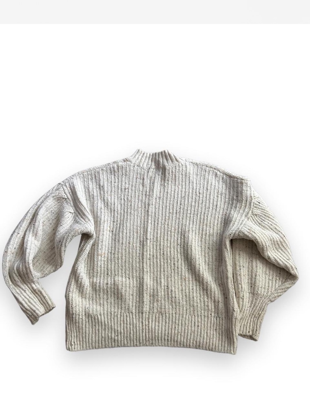 Women’s Cream Ribbed Knit Sweater